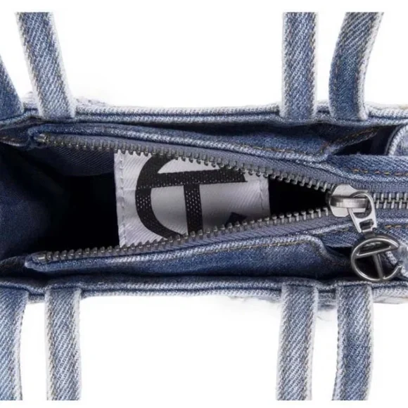 NWT Telfar Small Distressed Denim Shopper & Dust Bag - Picture 3 of 3